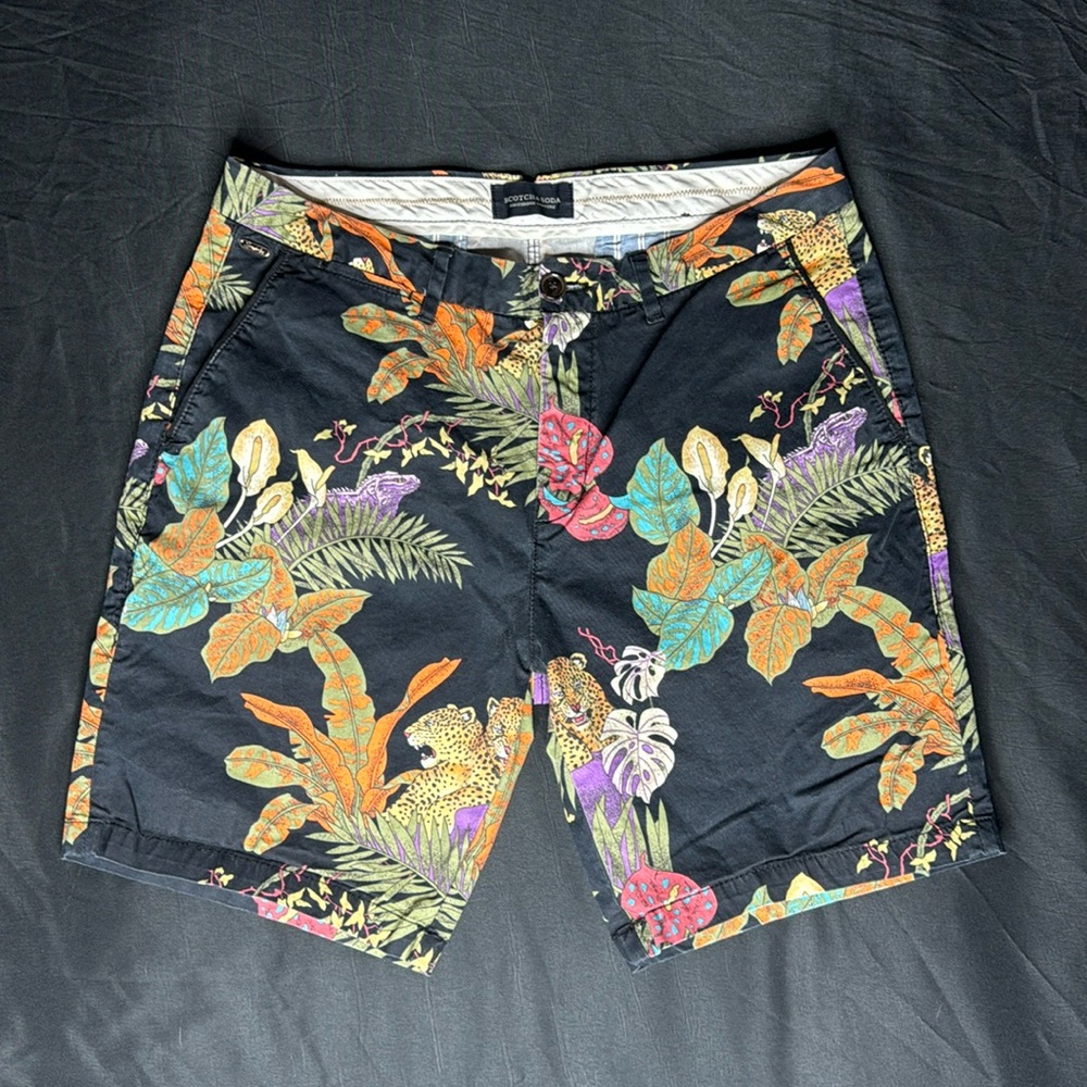 Scotch and Soda Black printed shorts size 31